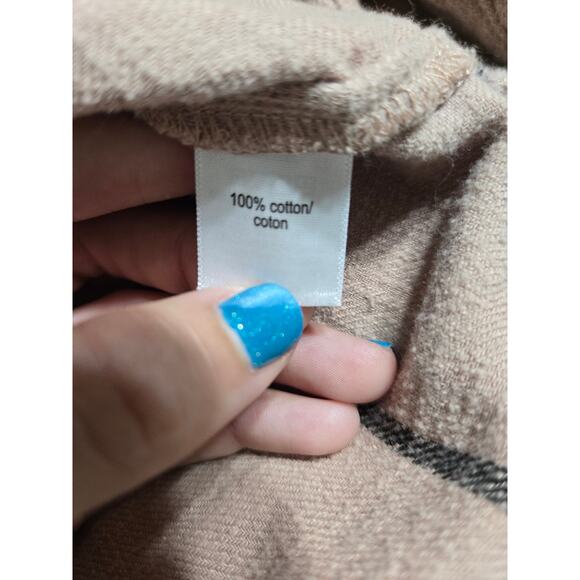 Maurices small women's cabin windowpane boyfriend button up long sleeve shirt - Picture 5 of 8